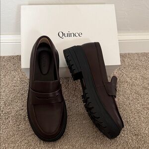 Quince Dark Brown Lug-Sole Leather Loafers